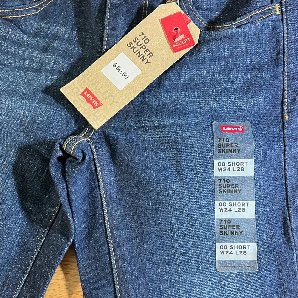 Levi's Super Skinny Jeans 00 Short W24 L28 - Picture 4 of 14